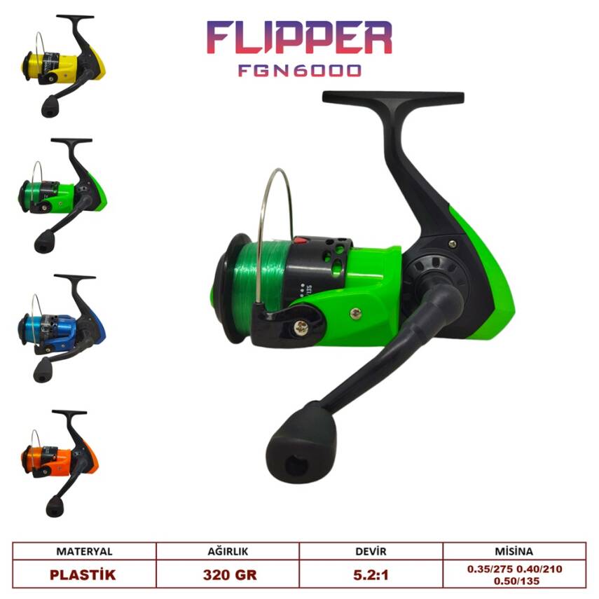 Oskar Flipper Fgn 6000 Kıyı-Tekne Olta Makinesi-Yeşil - 1